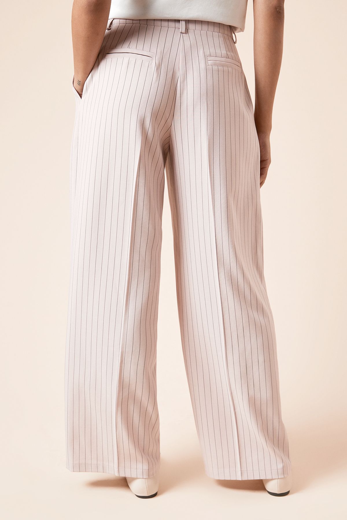 Dorothy Perkins Pinstripe Wide Leg Trouser Pink image 3