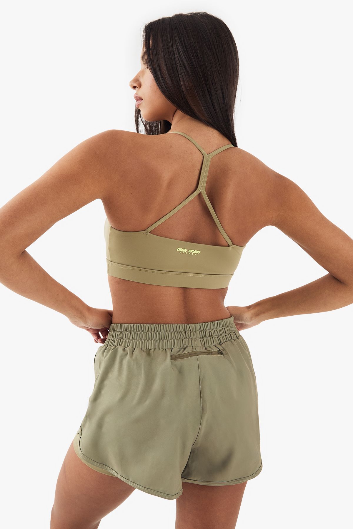 DSGN Studio DSGN Studio High Waist 2 in 1 Running Short Khaki image 2