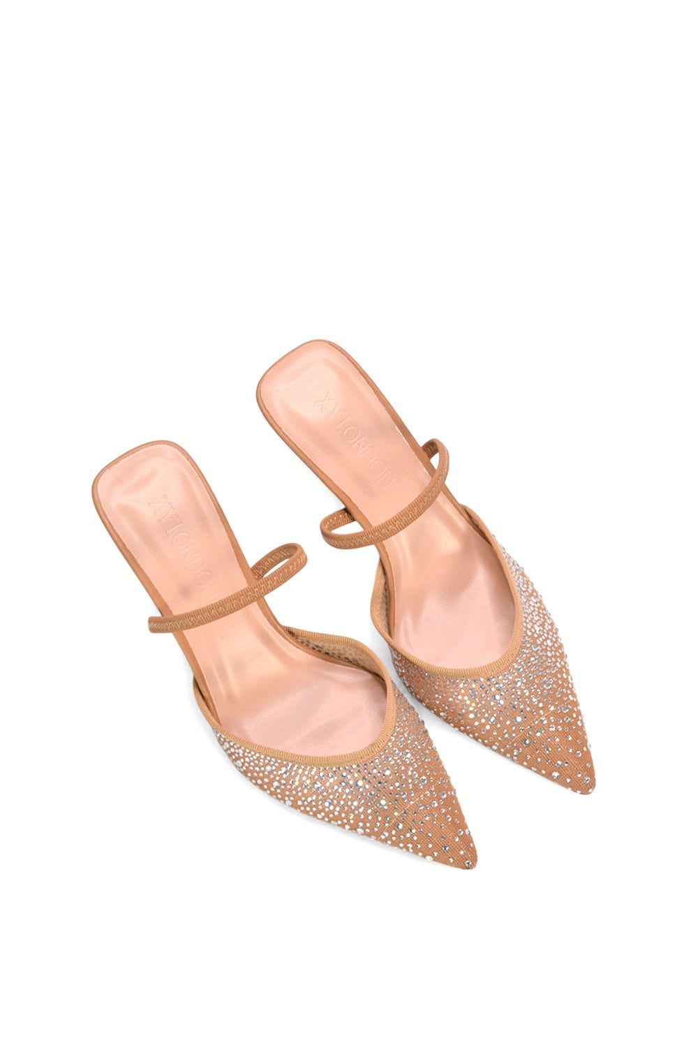 XY London 'Chase' Stiletto Heel Court Shoes With Mesh and  Rhinestones image 6