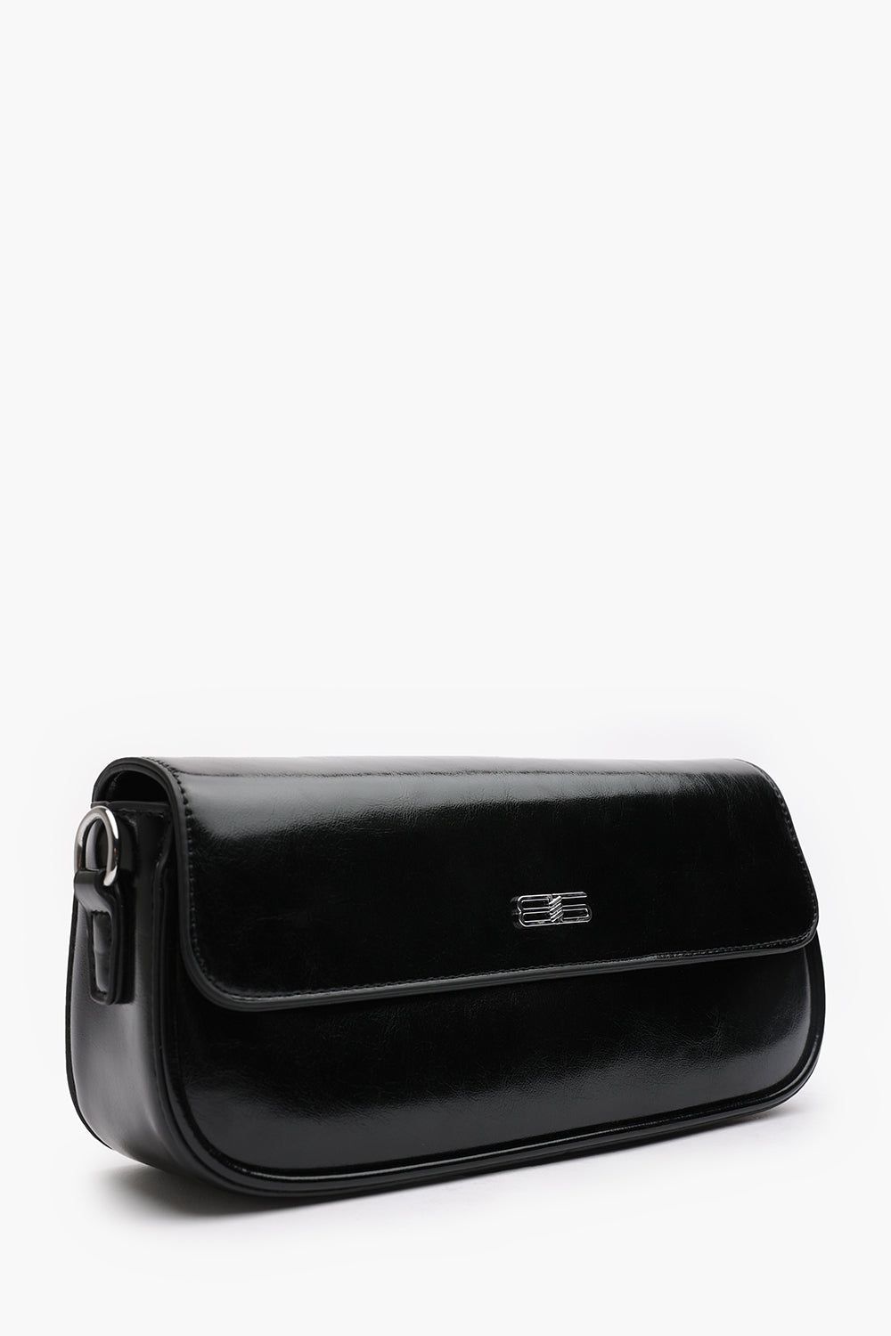 Where's That From 'Arena' Baguette Shoulder Bag in Black Faux Leather image 3