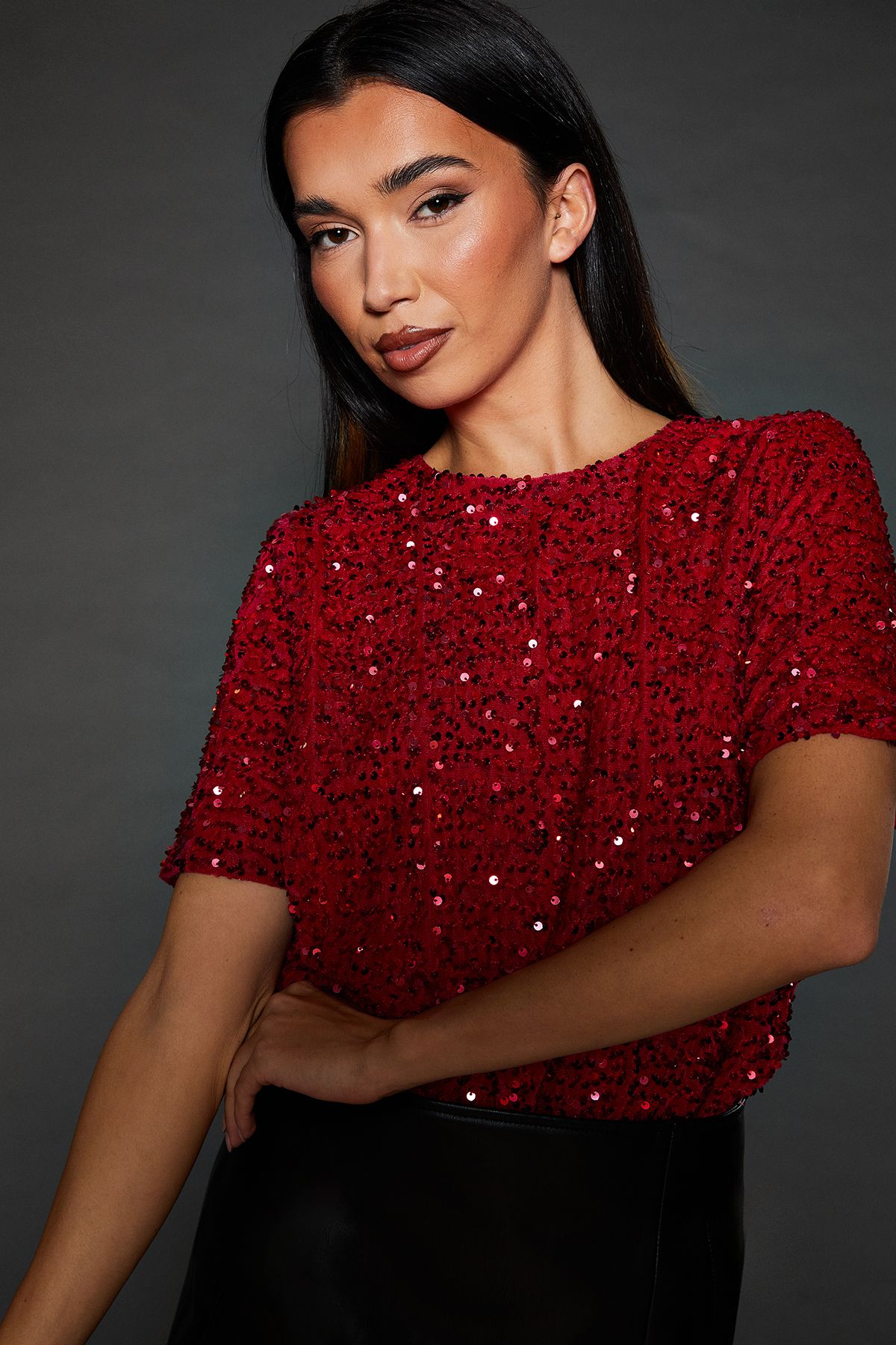 Dorothy Perkins Sequin T-shirt Pink image 4