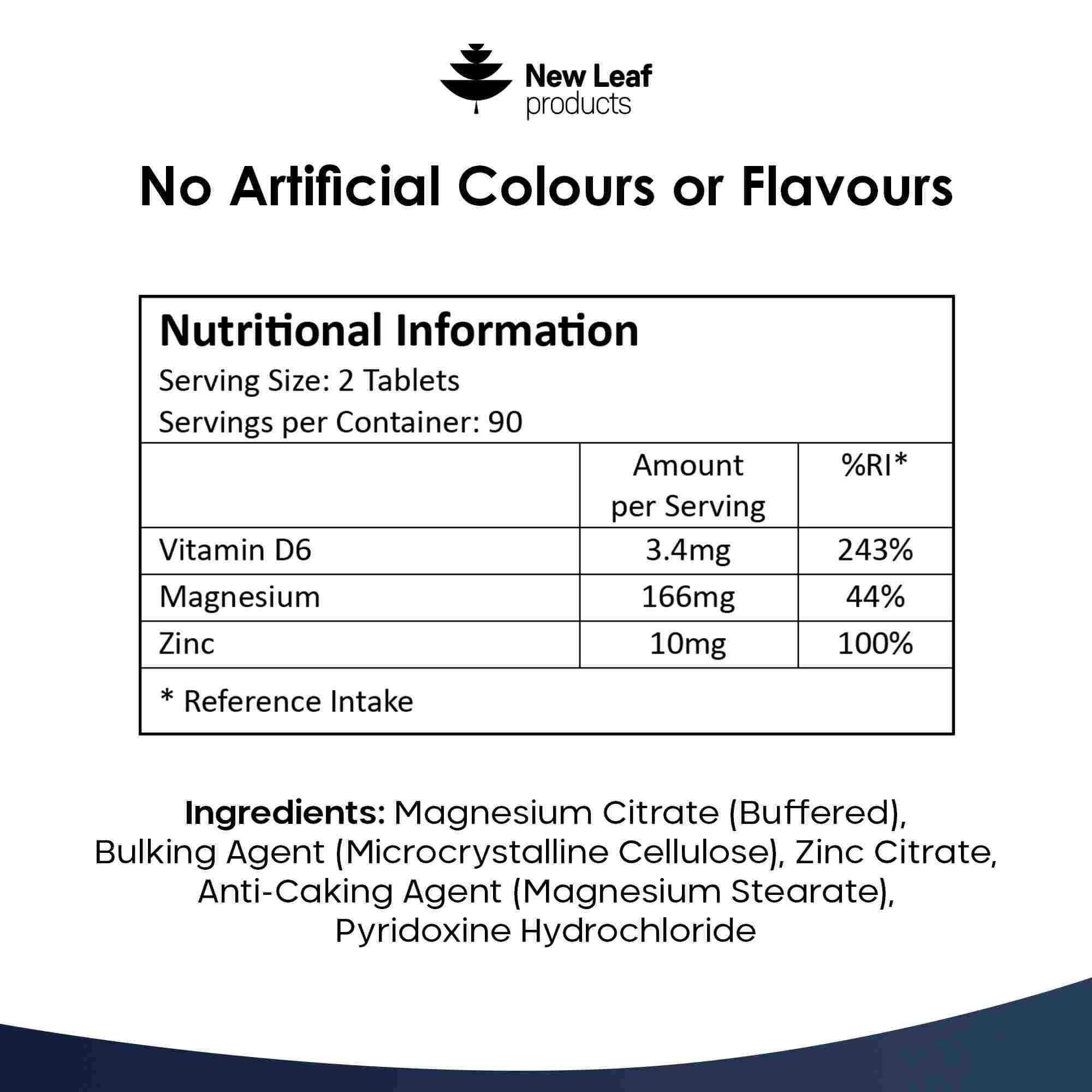 New leaf health New Leaf Products ZMA Supplement - 180 Tablets Zinc Magnesium & Vitamin B6 - Muscle, Sleep Support 3 Month Supply image 6