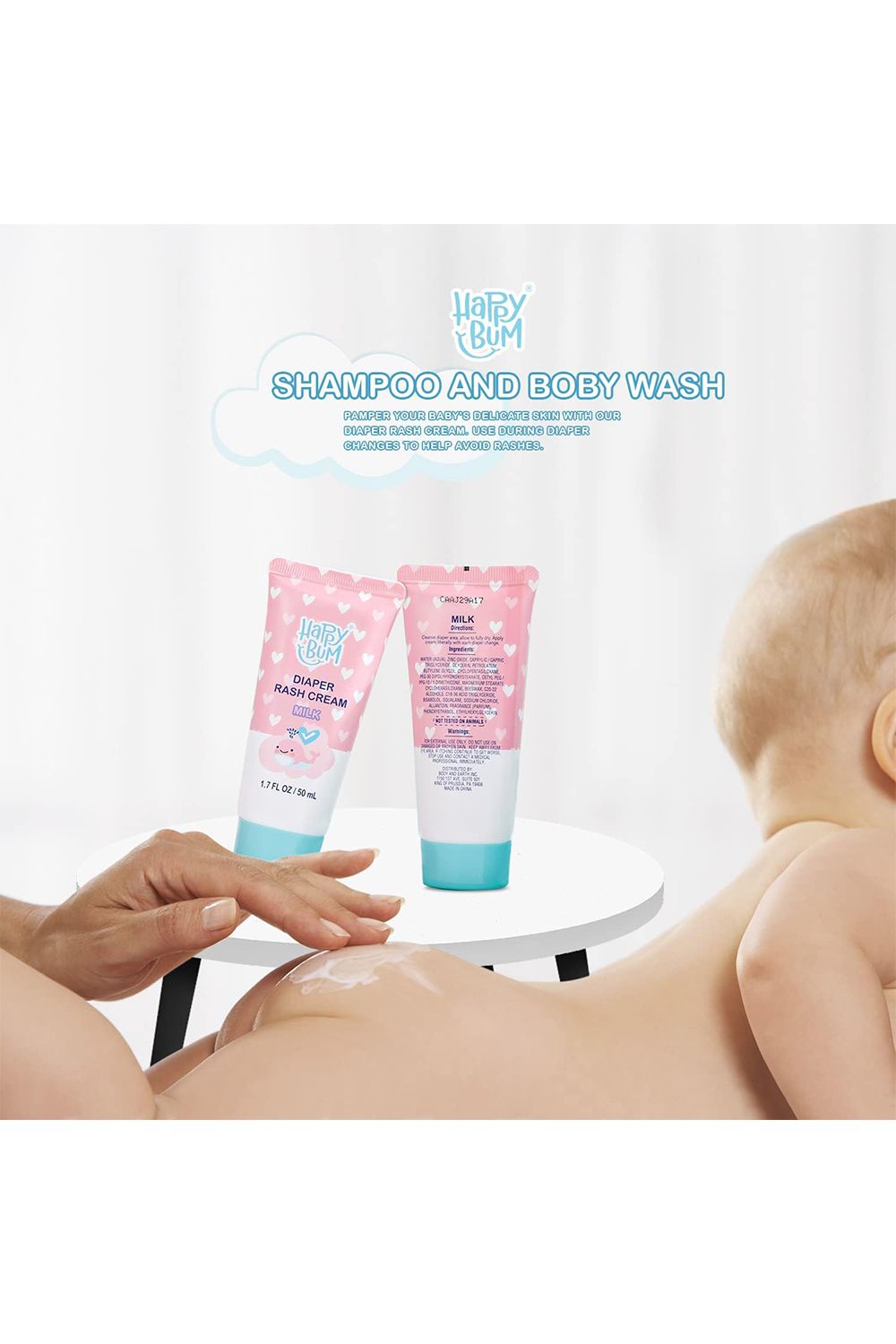 Living and Home 4Pcs Baby Bath Set Baby Wash Gift Set Included Body Wash and Shampoo image 3