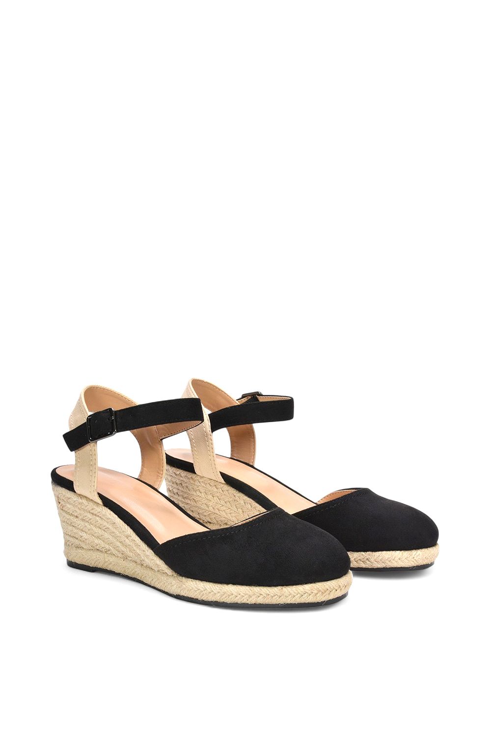 XY London 'Joey' Closed Toe Ankle Strap Espadrille Wedge Platform Shoes image 3