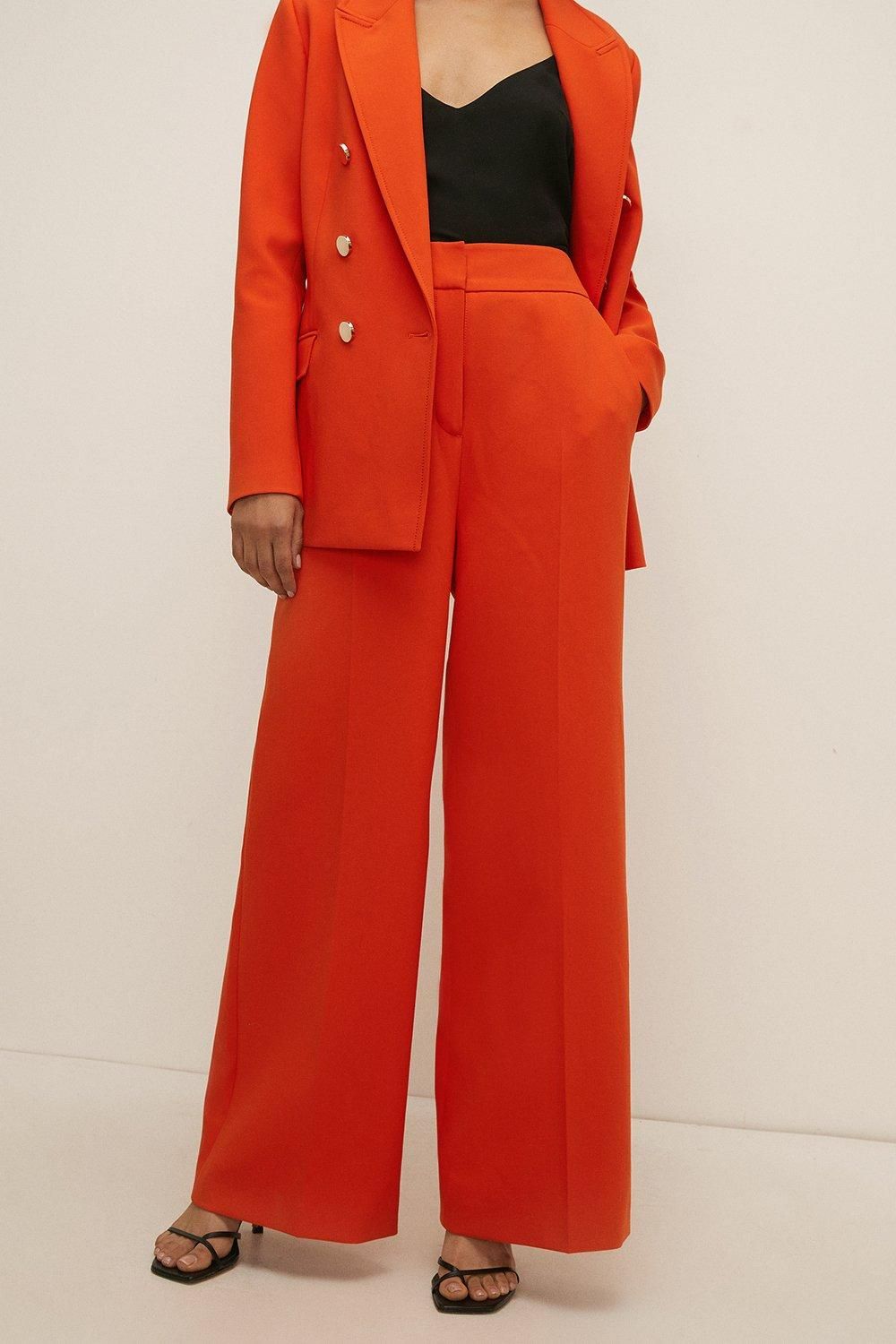 Oasis Premium Tailored Wide Leg Trousers Orange image 2