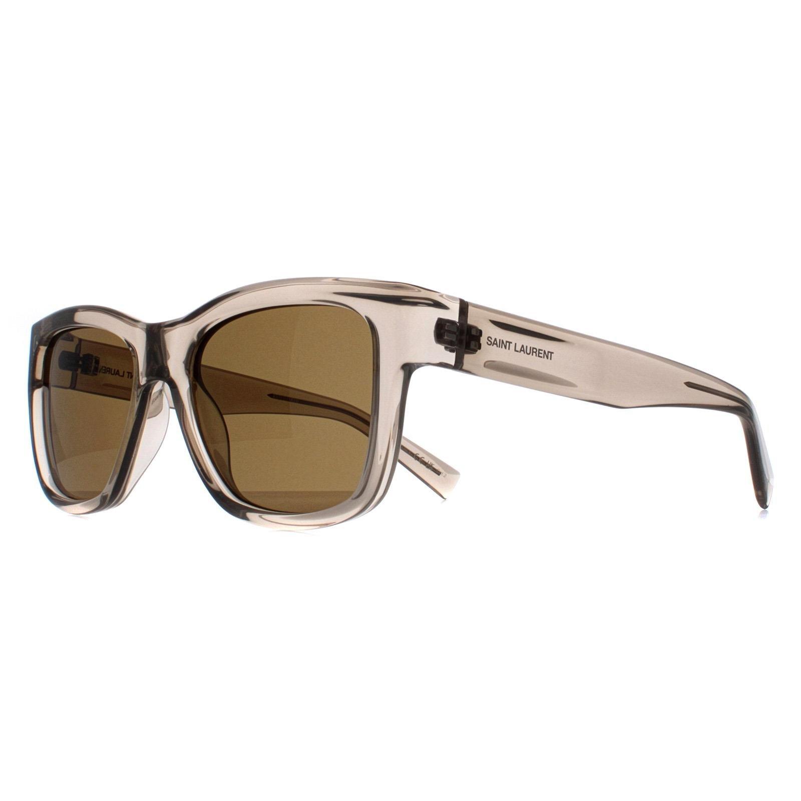 SAINT LAURENT サングラス SL674-005 BEIGE/BROWN Saint Laurent Beige Square Transparent Beige Brown SL674