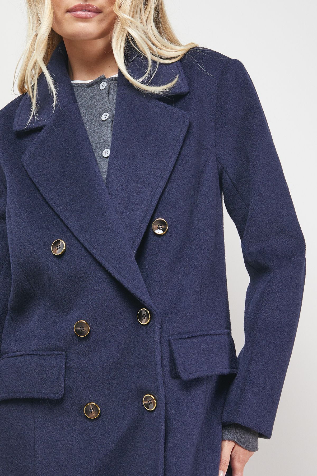 Oasis Maxi Tailored Coat Navy image 5
