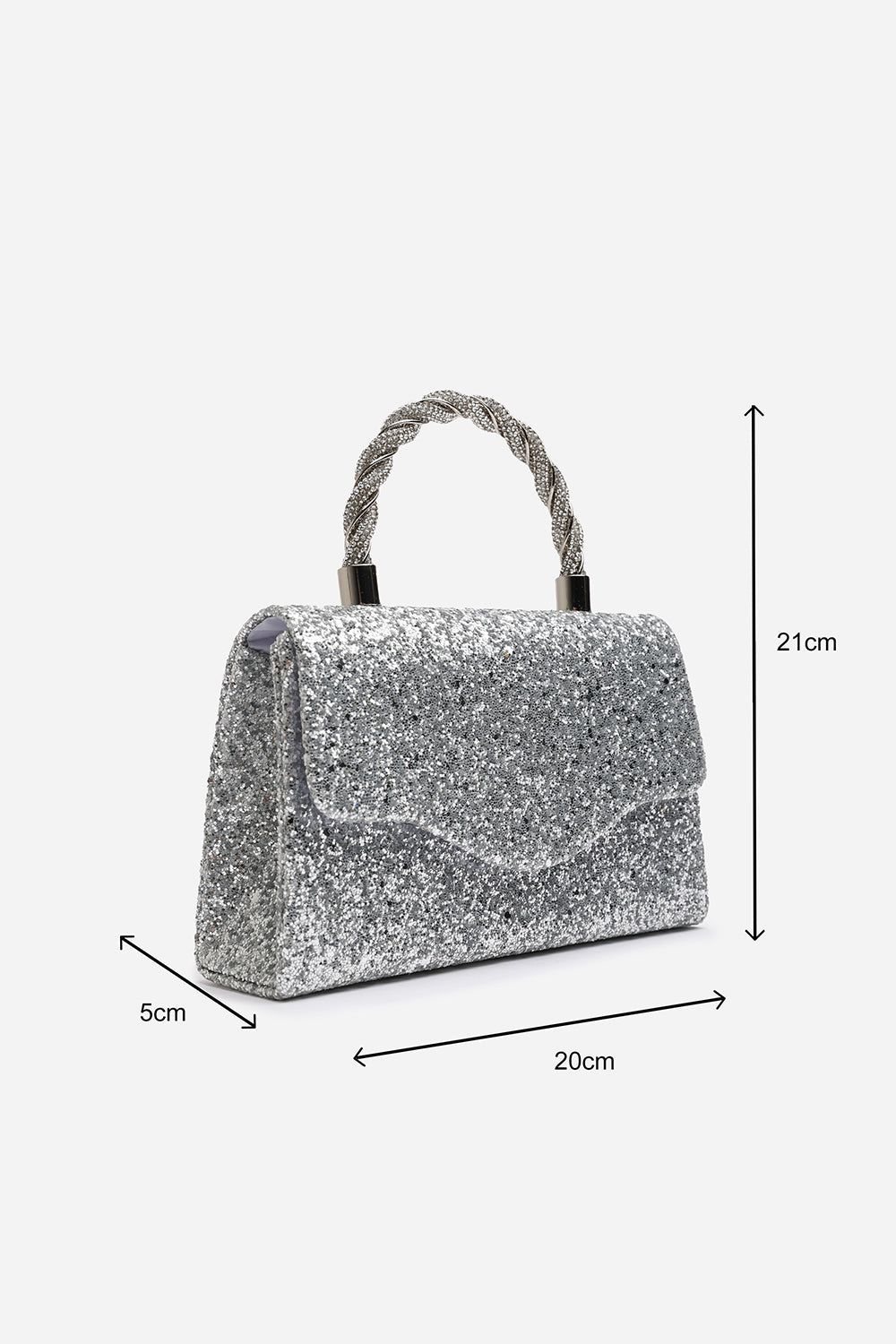 Where's That From 'Pluie' Glitter Evening Bag With Braided Top Handle image 7
