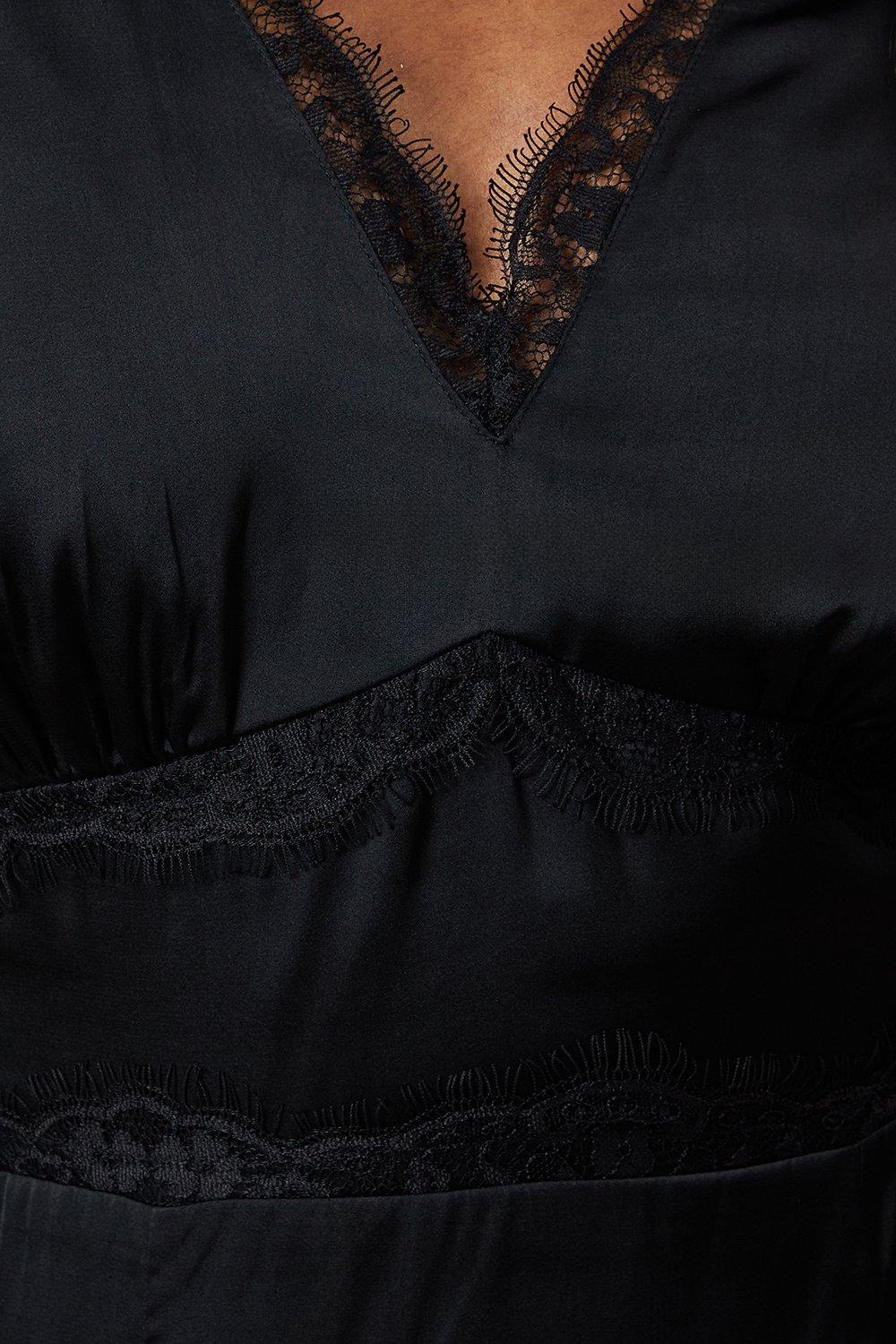 Oasis Lace Insert Satin Midi Dress image 5