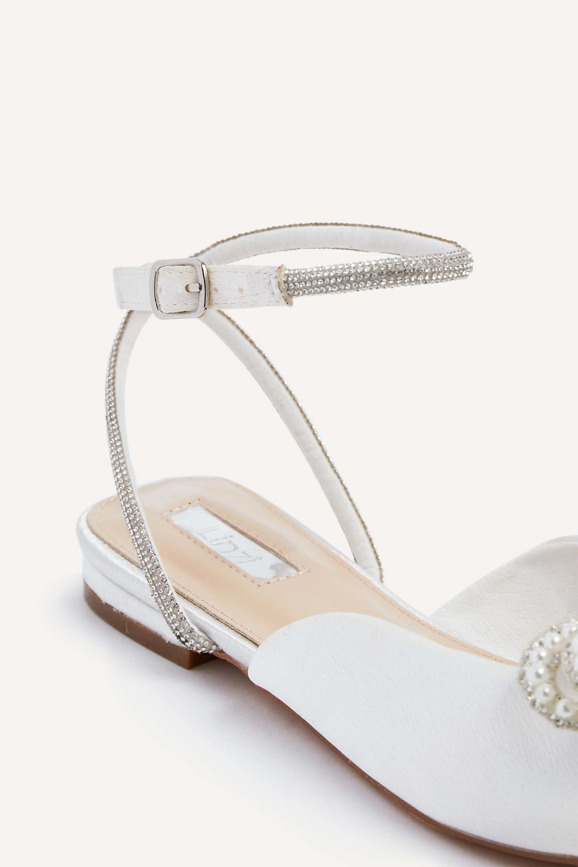 Linzi Lalita Ivory Satin Bow Embellished Flat Mules image 5