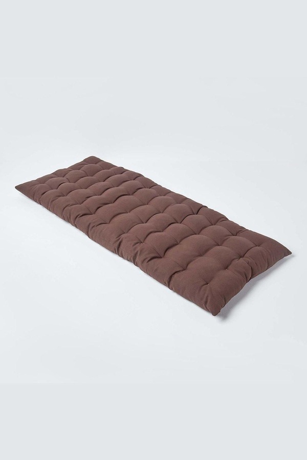 Homescapes Garden Bench Cushion Luxury 2 Seater Cotton Indoor Outdoor Pad, 108 x 42cm
