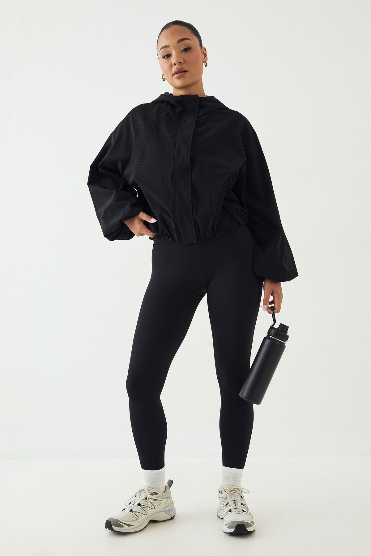 DSGN Studio DSGN Studio Balloon Hem Zip Through Jacket Black image 3