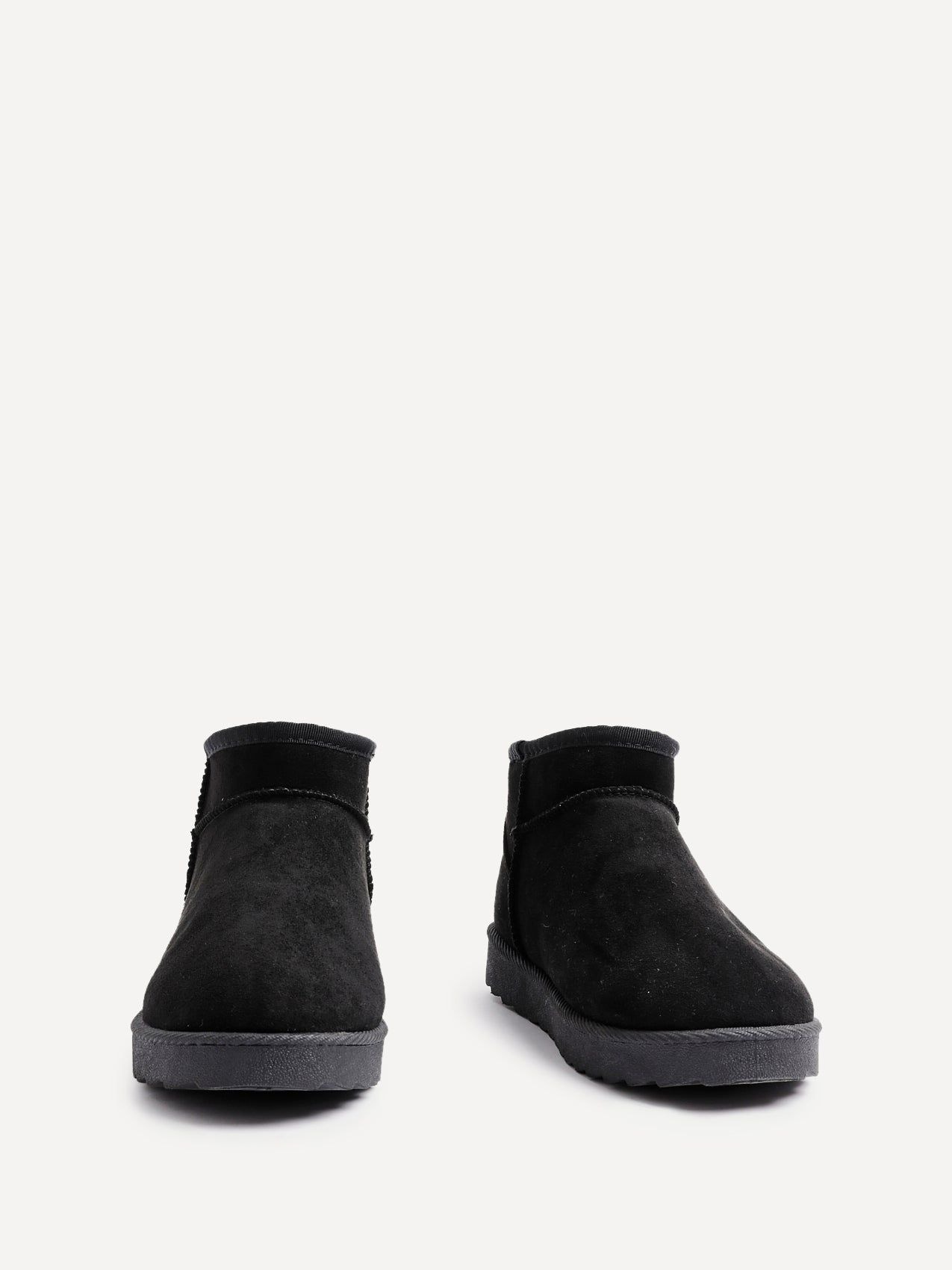 Linzi Ultra Mini Addy Black Faux Suede Faux Fur Lined Ultra Mini Ankle Boot image 3