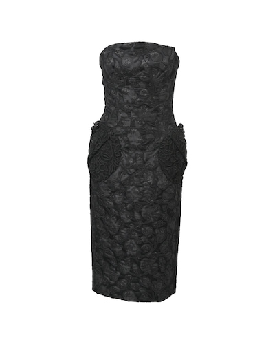 Marc Jacobs Preloved Embossed Floral Evening Gown Wo - Black Dresses