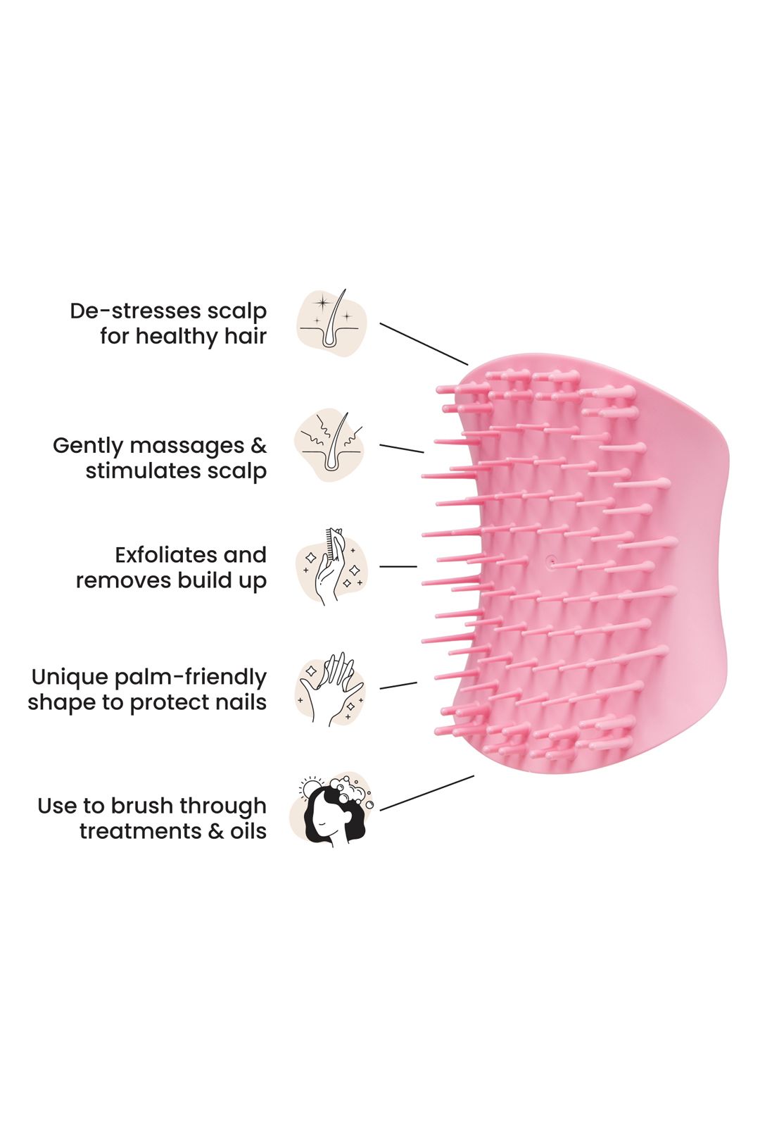 Tangle Teezer The Scalp Exfoliator & Massager - Pretty Pink Pink image 4