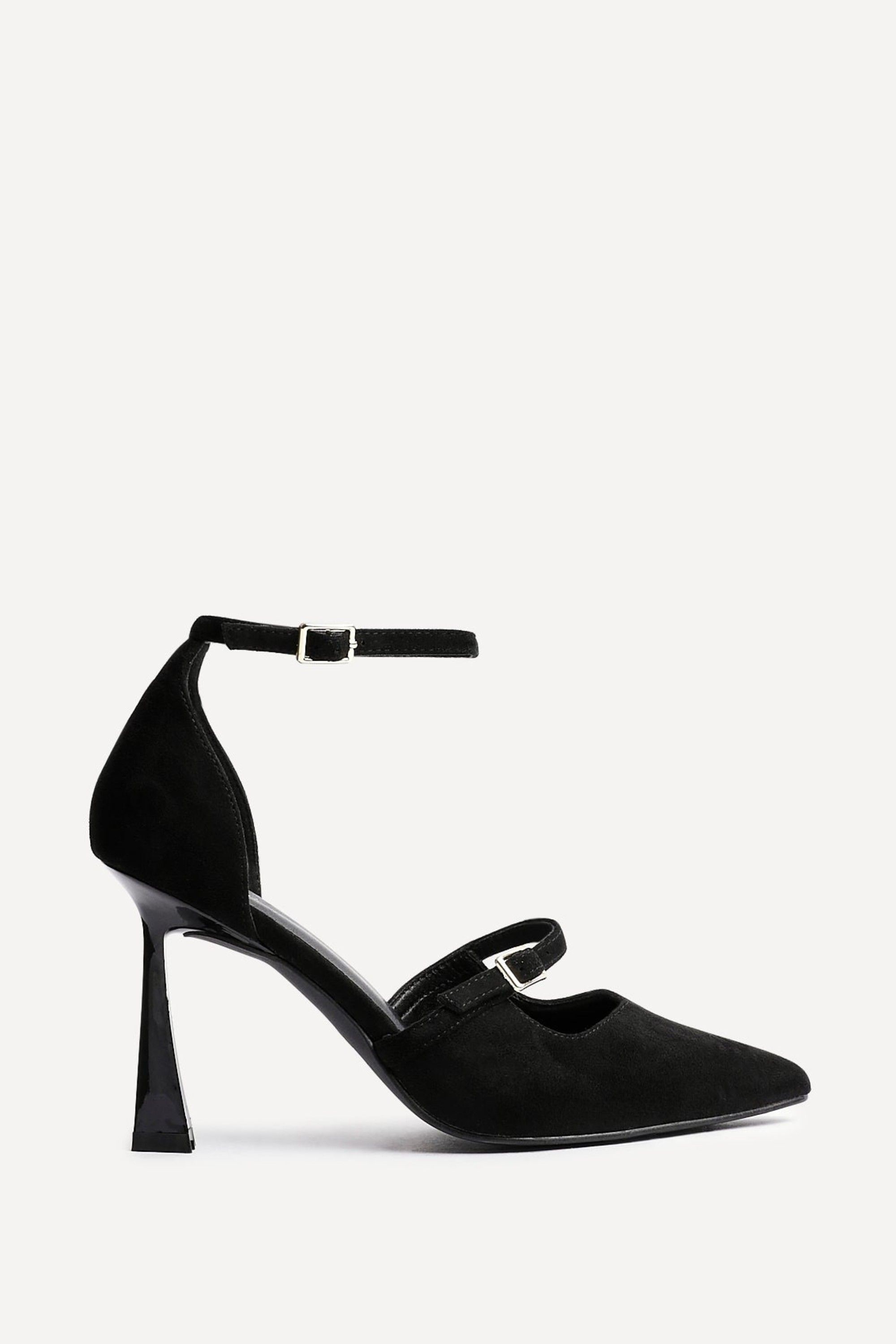 Linzi Larah Black Faux Suede Court Heel