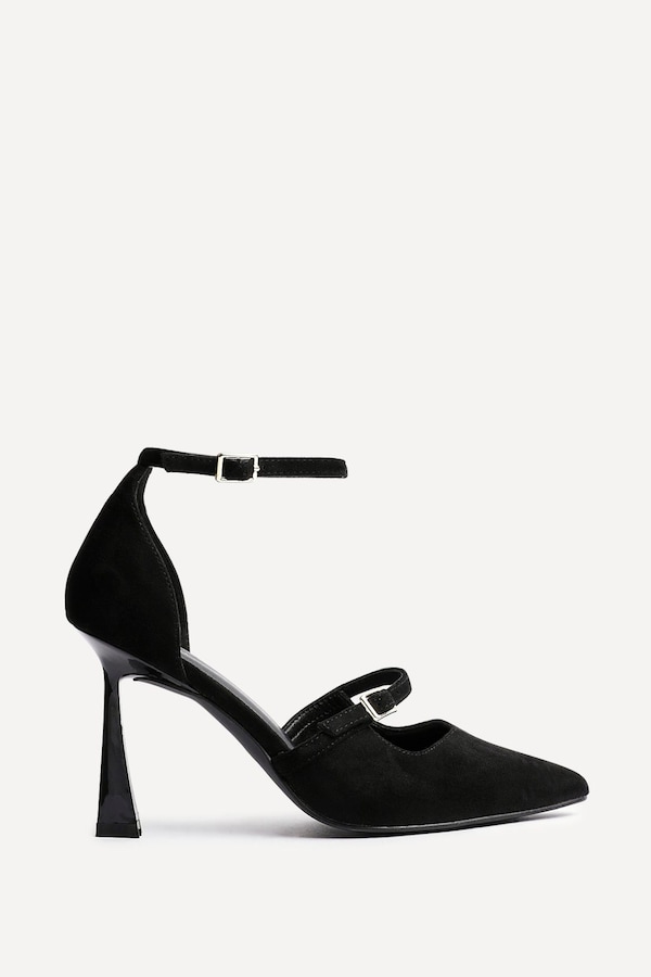 Linzi Larah Black Faux Suede Court Heel