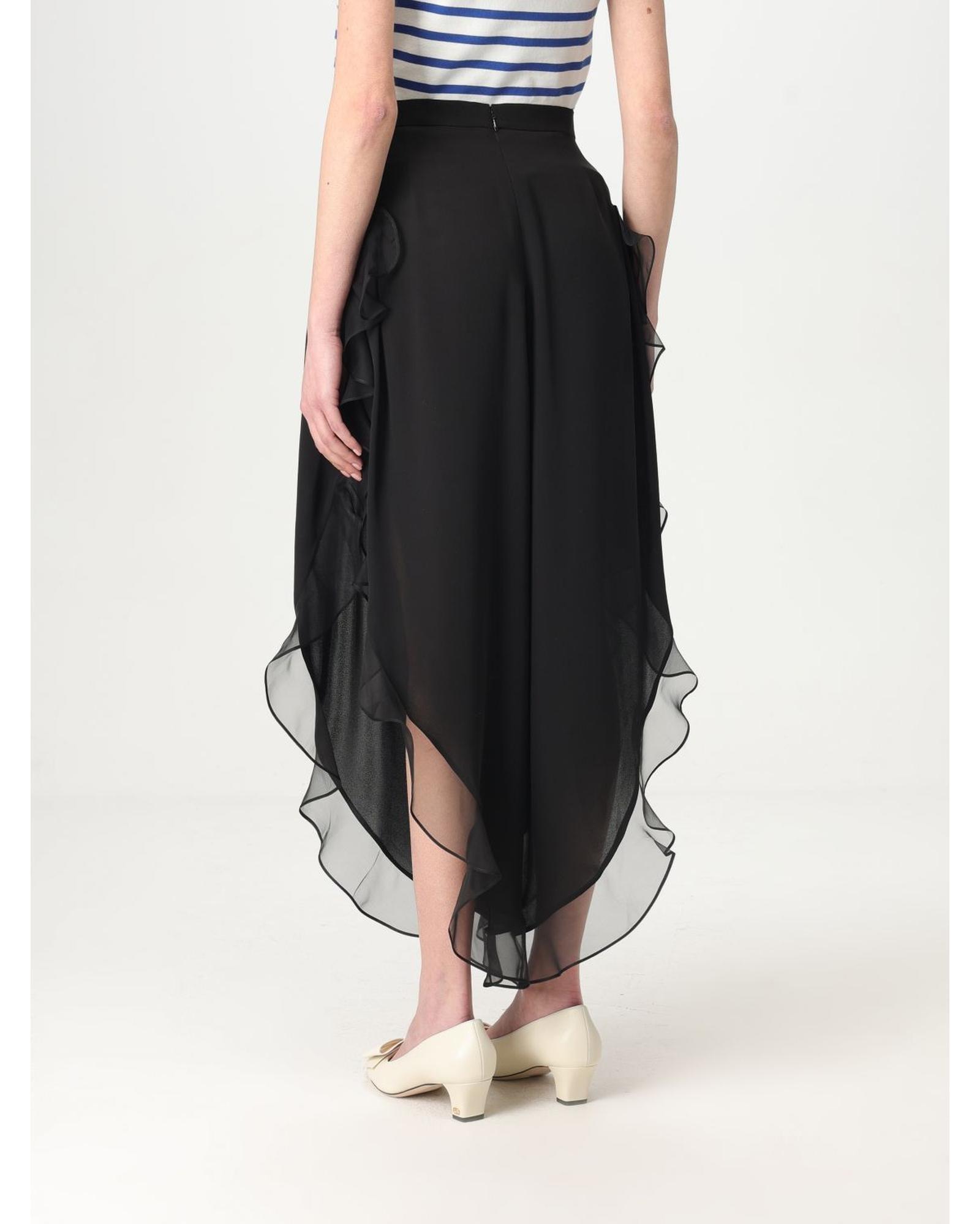 Valentino Ruffled Culottes Wide Leg Pants Wo - Black image 3