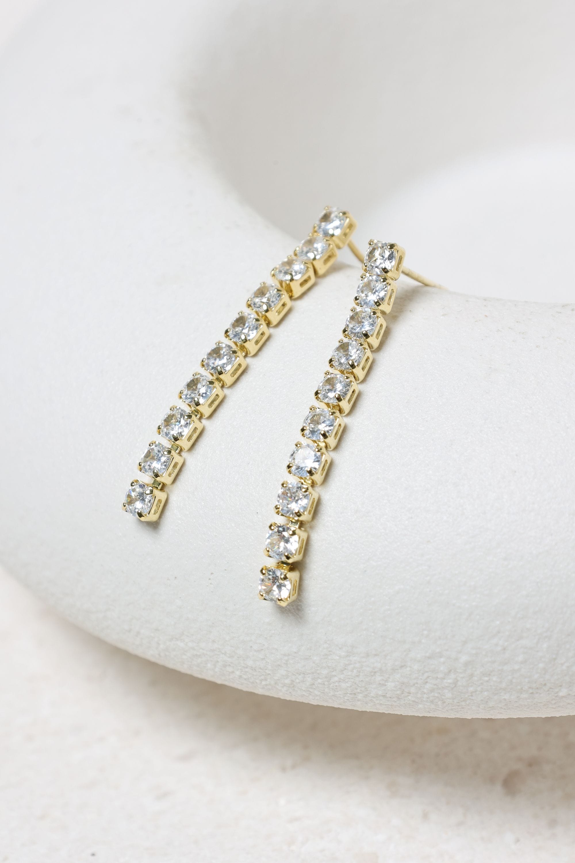 Jon Richard Gold Plated and Cubic Zirconia Round Tennis Earrings - Gift Box image 3
