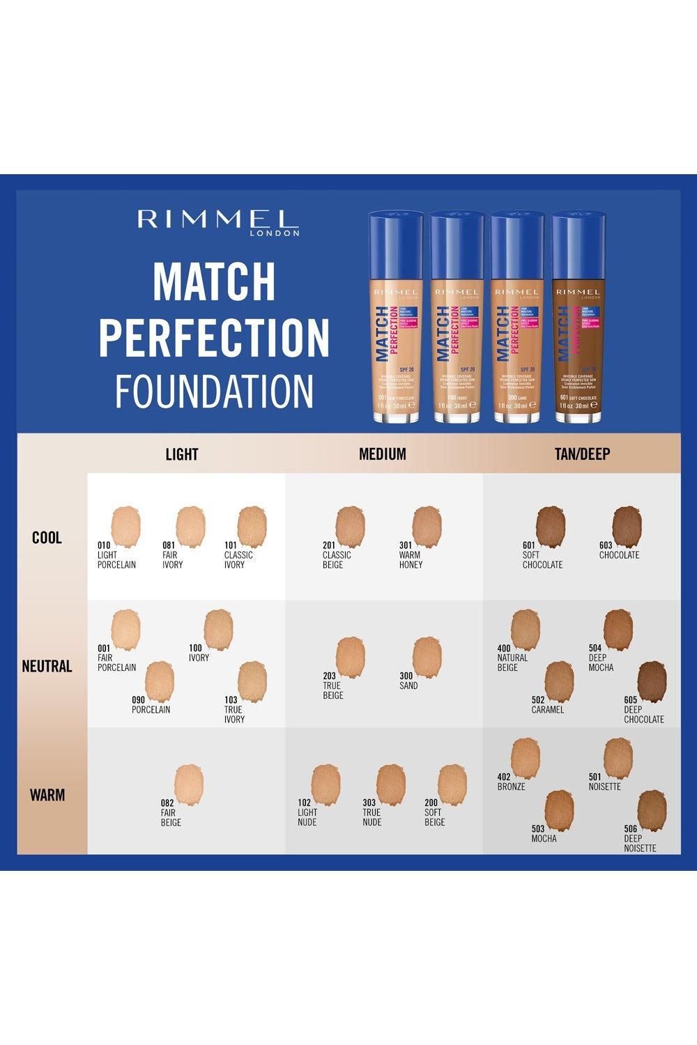 Rimmel London Match Perfection Foundation 001 Fair Porcelain image 4