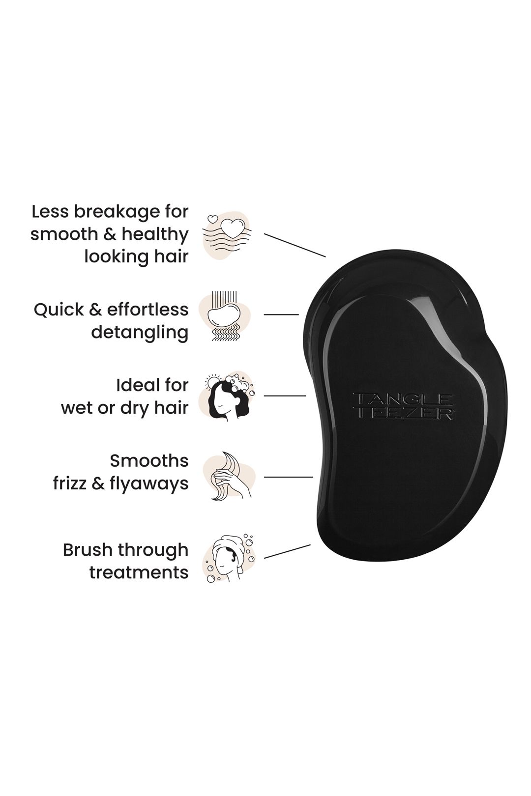 Tangle Teezer The Original Detangling Hairbrush - Panther Black Black image 4