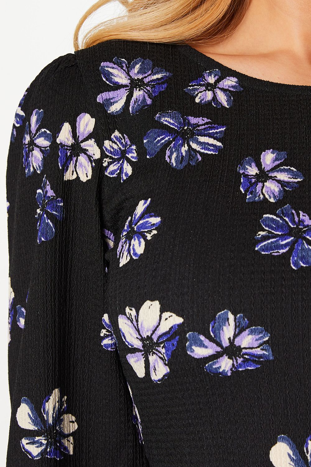 Dorothy Perkins Purple Floral Long Sleeve Mini Dress Floral image 5