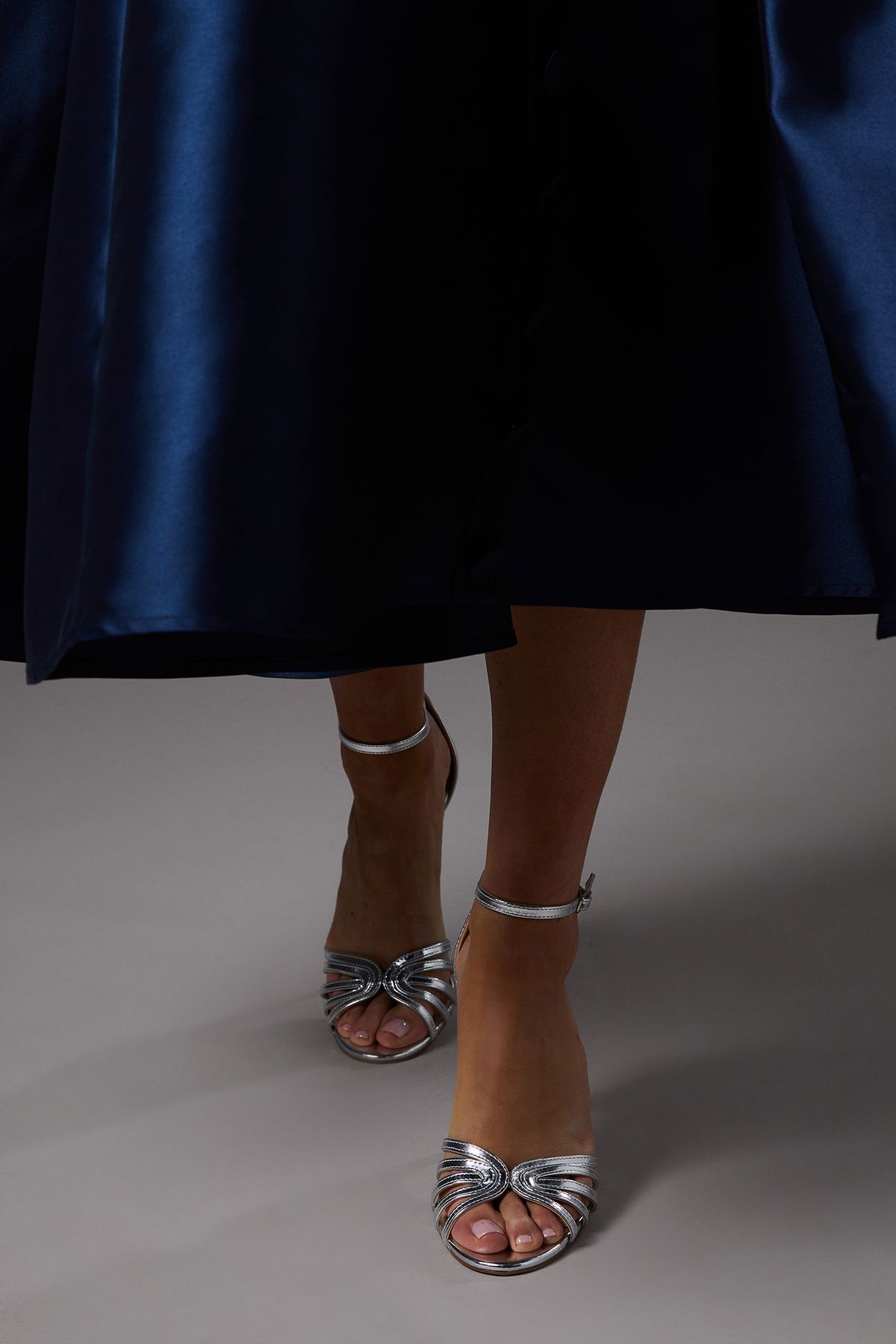 Coast Tilda Lattice Front High Heeled Sandals Silver image 2