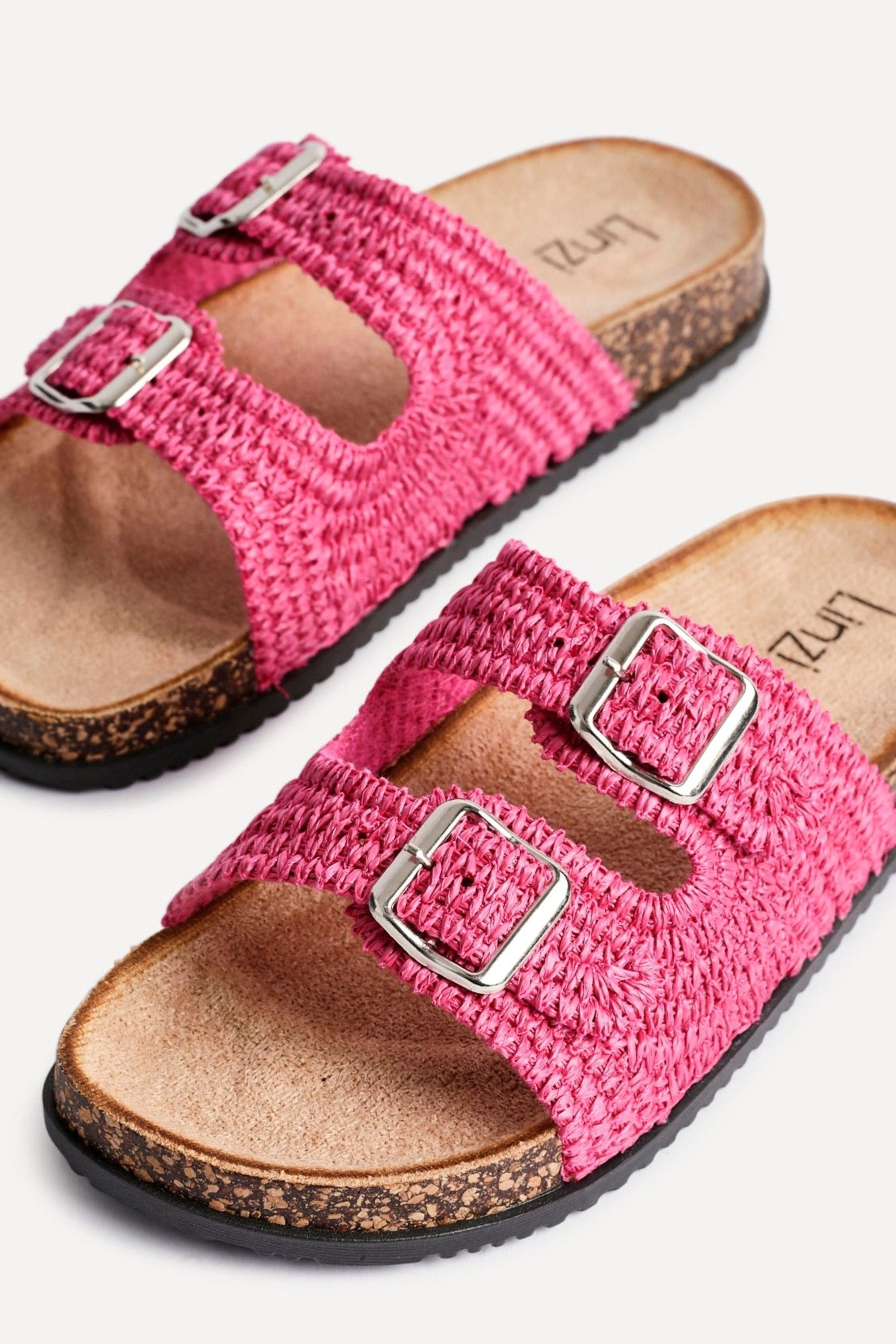 Linzi Brianna Fuchsia Double Buckle Sandals image 4