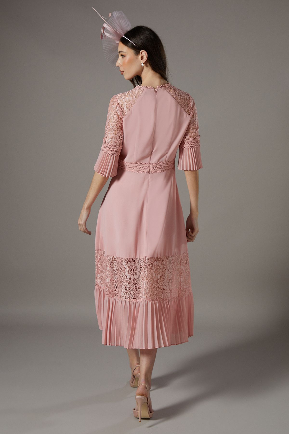 Coast Lace Insert Midi Dress Blush image 3