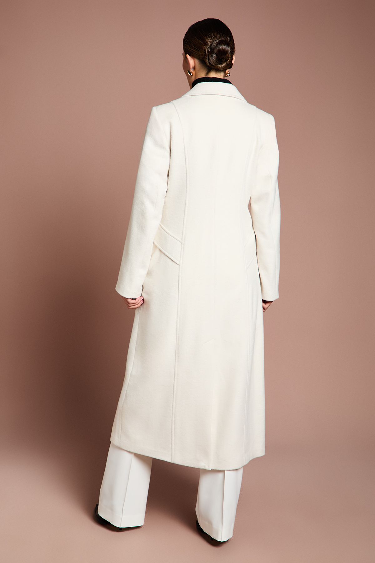 Coast Lisa Tan Occasion Floral Detail Longline Coat Ivory image 3