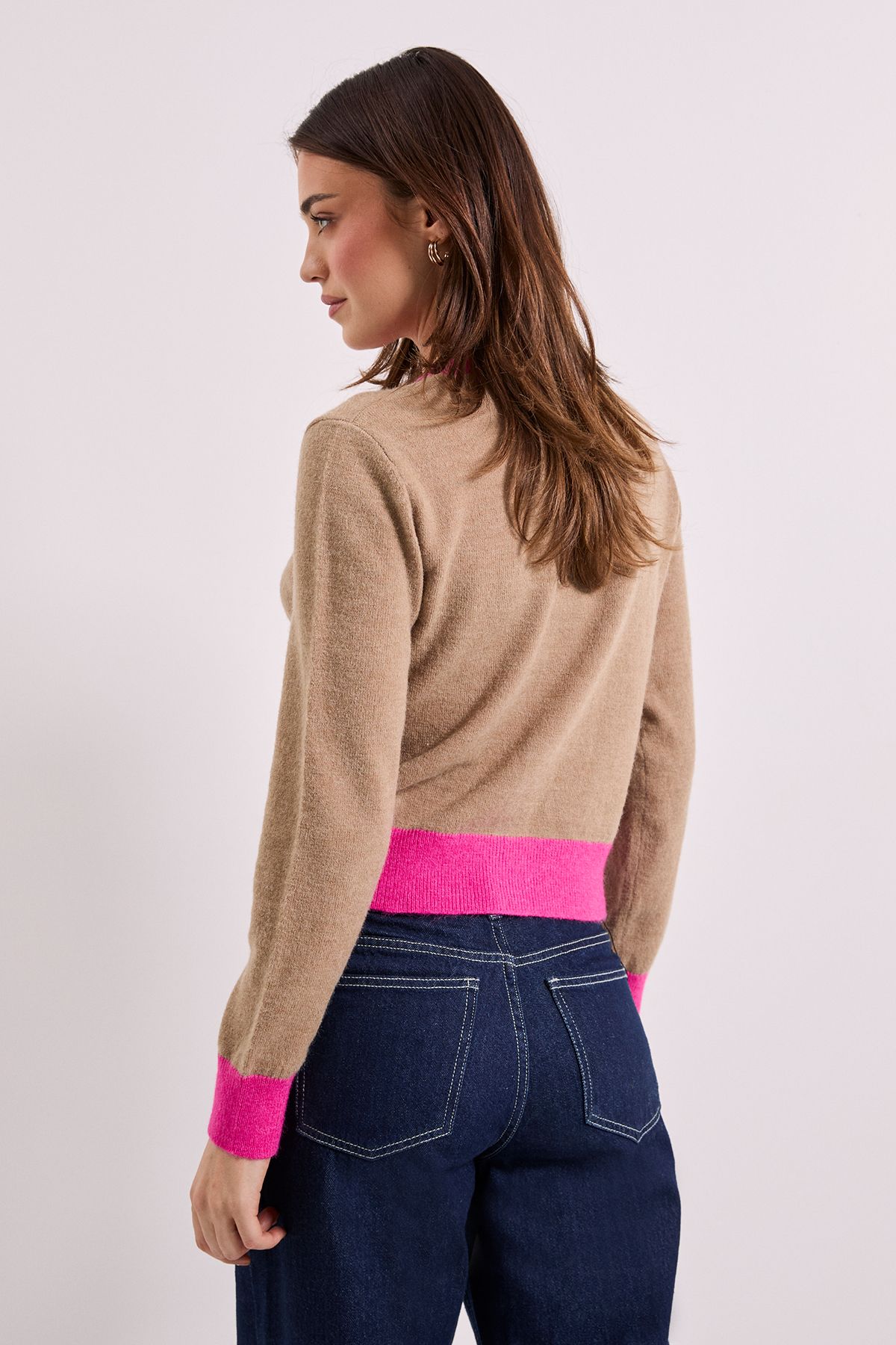 Dorothy Perkins Colour Block Cardigan Camel image 3