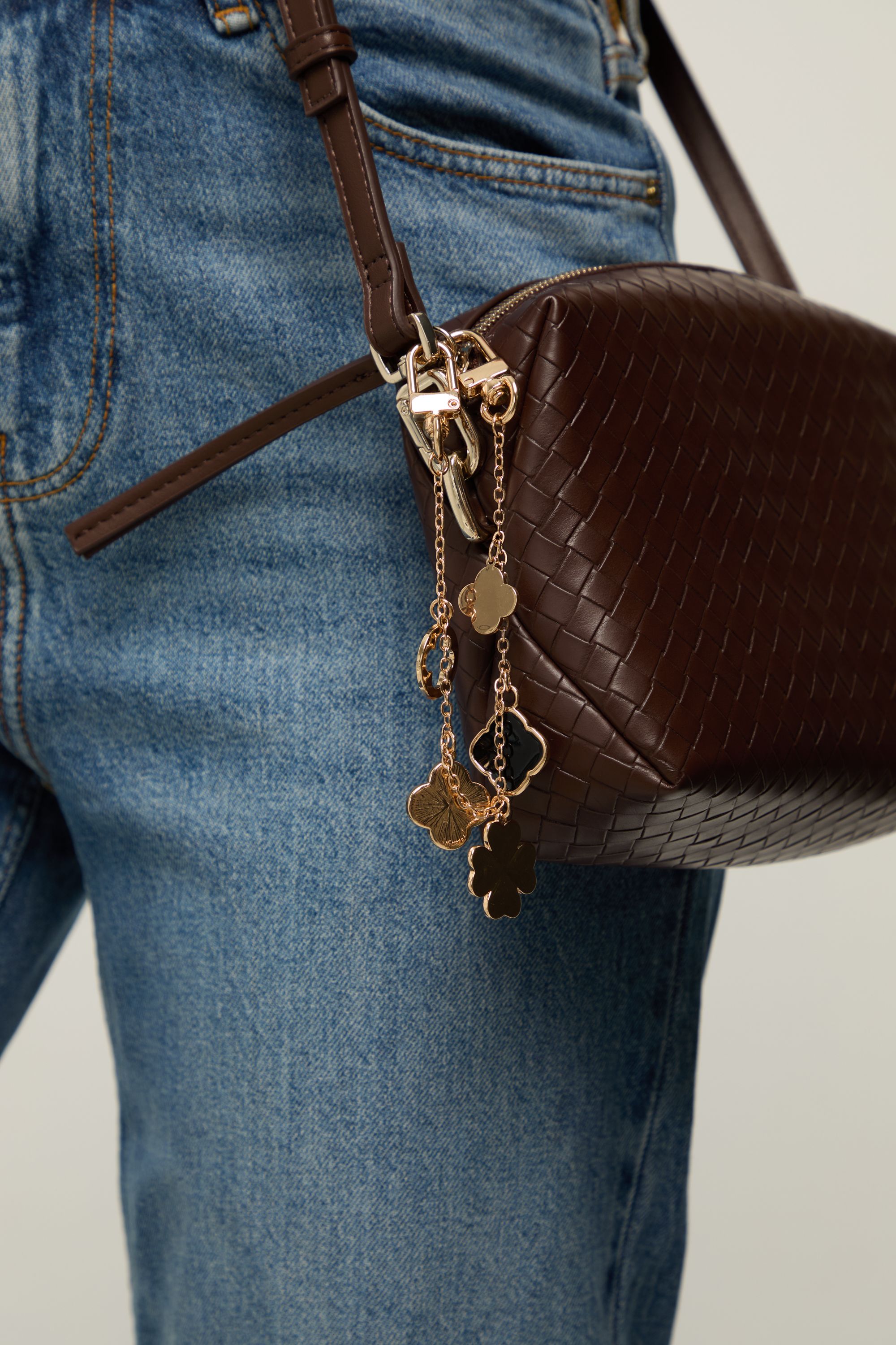 Mood Gold Plated Clover Double Clip Bag Charm image 2