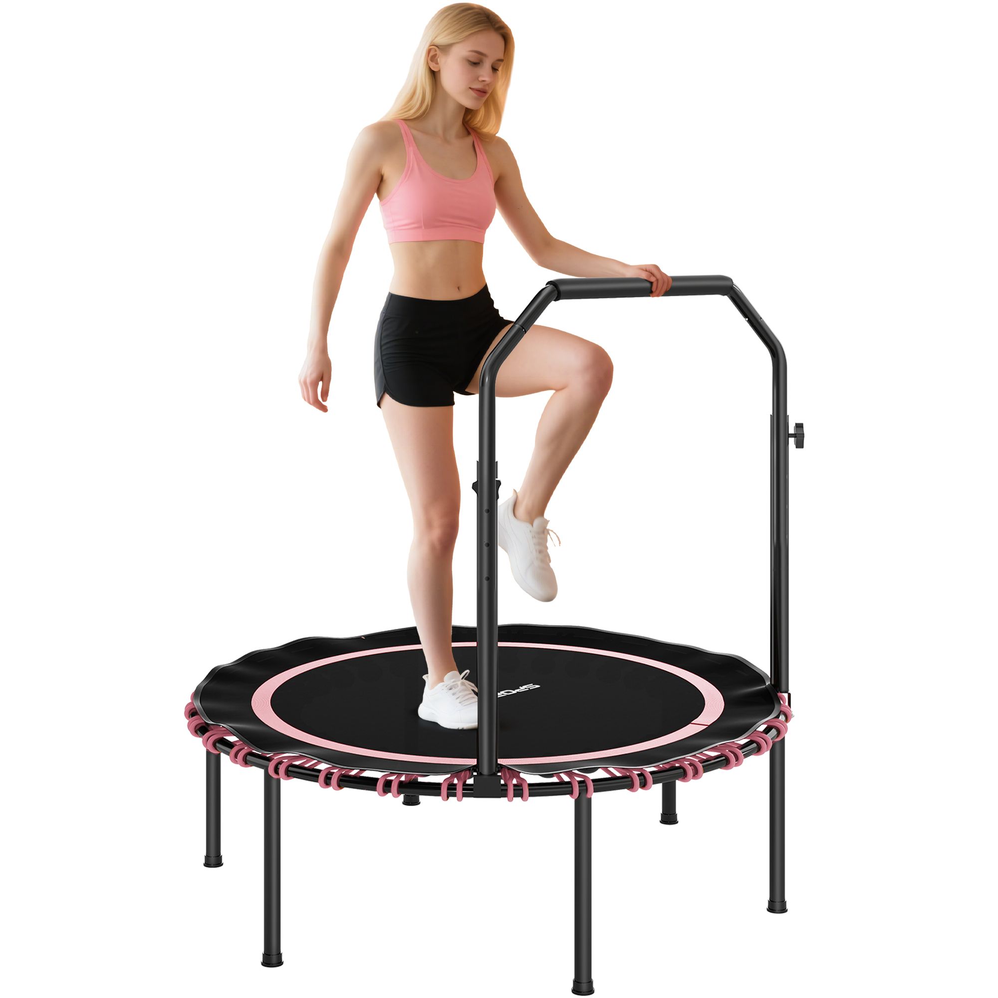 SPORTNOW 40'' Foldable Fitness Trampoline Rebounder with Handle image 2