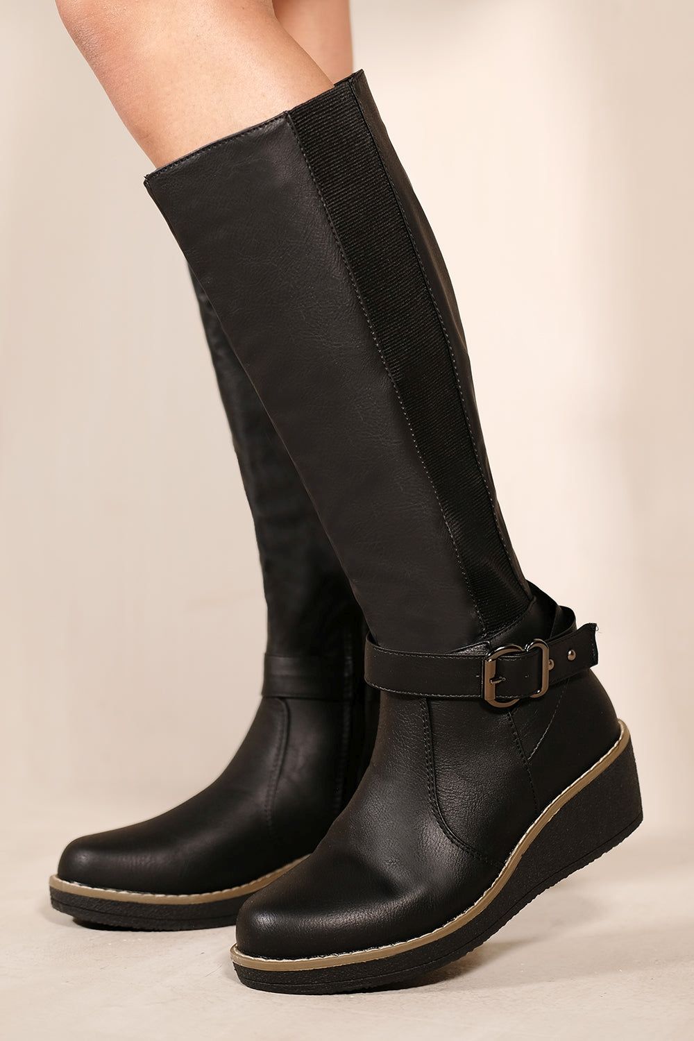 Where's That From 'Ayleen' Wedge Heel Knee High Boots image 1
