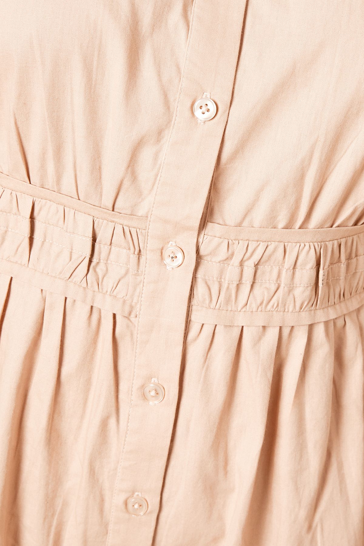 Dorothy Perkins Poplin Tiered Button Front Shirt Dress Neutral image 5