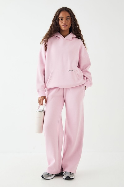 DSGN Studio DSGN Studio Script Embroidered Hooded Tracksuit Pink