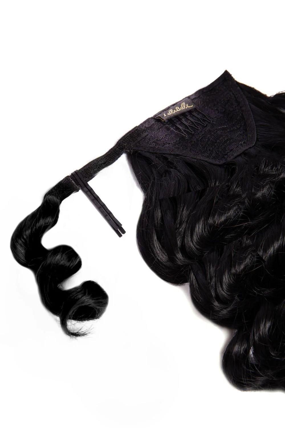 Lullabellz Midi Grande Curly Corkscrew 20inch Wraparound Pony Natural Black image 2