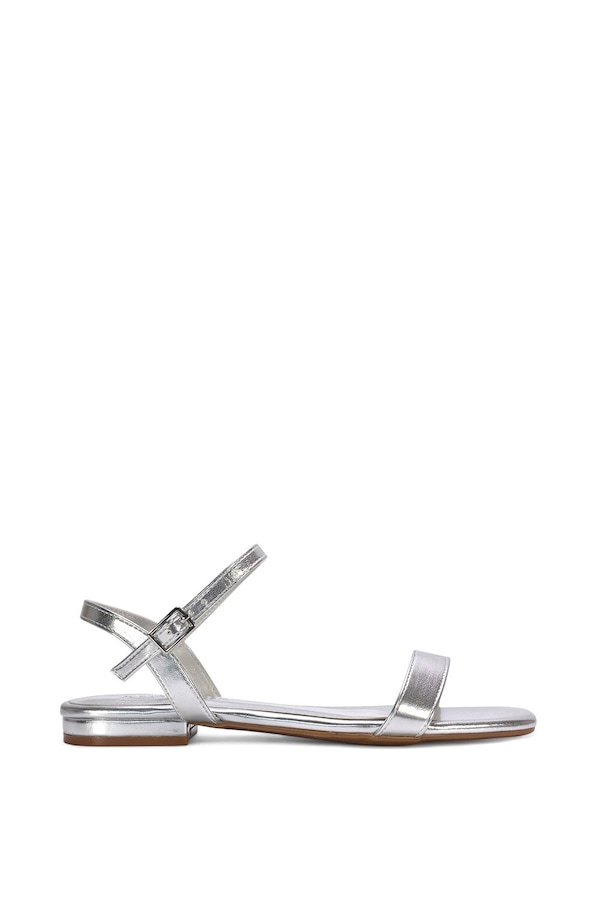 XY London 'Hallie' Open Toe Flat Strappy Sandals With Ankle Strap