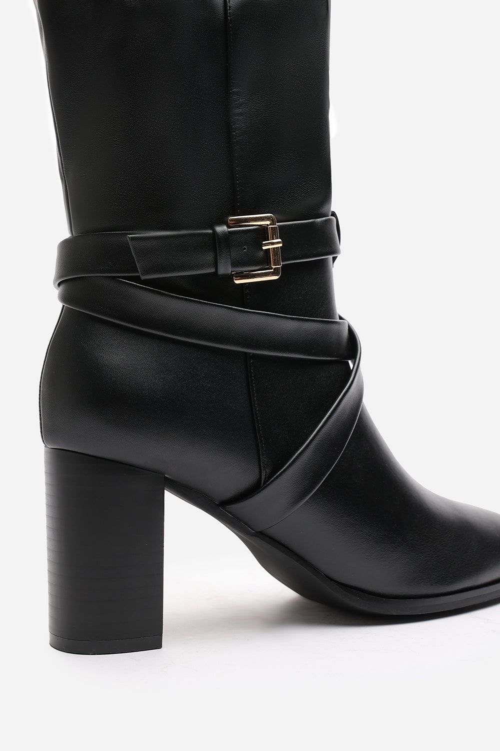 Where's That From 'Tamsin' Knee High Boots With Wrap Buckle Strap image 5