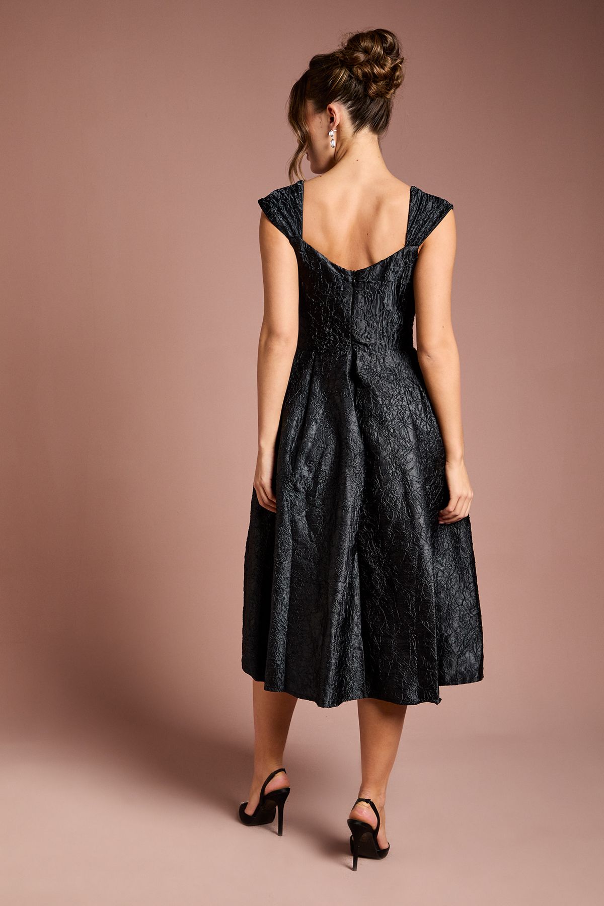 Coast Sweetheart Jacquard Midi Dress Black image 3