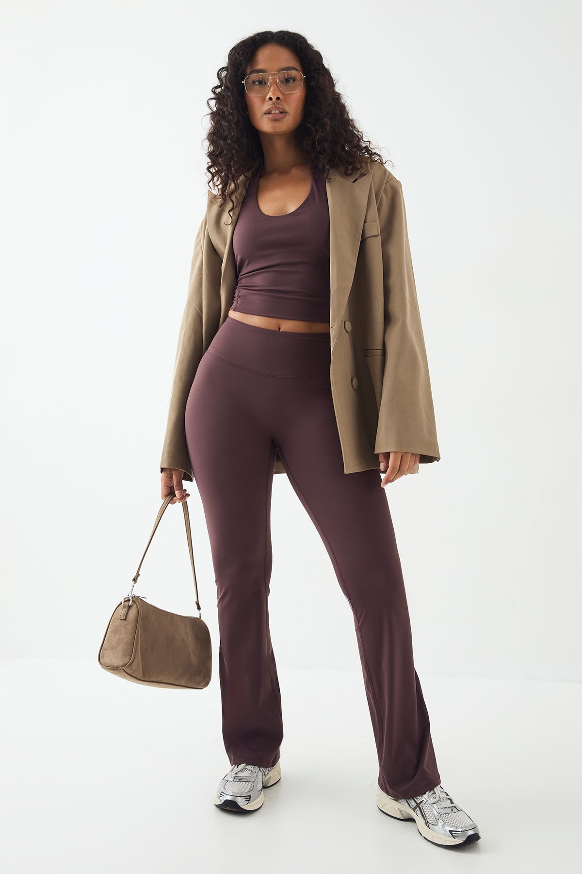 DSGN Studio DSGN Studio Sports Ultra Sculpt High Waist Flared Legging Chocolate image 1