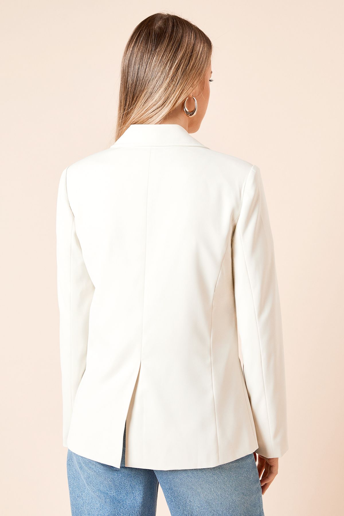 Dorothy Perkins Tailored Seam Front Detail Blazer Ecru image 4