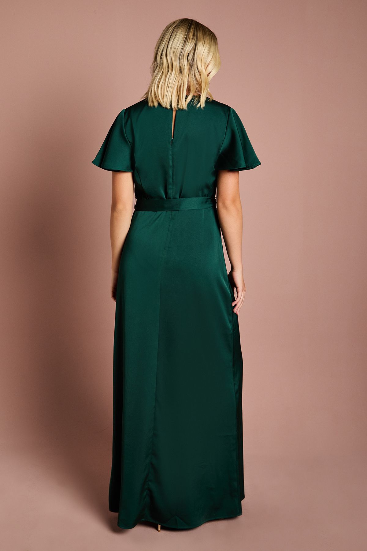 Coast Teen Coast Angel Sleeve Bridesmaid Dress Emerald image 3