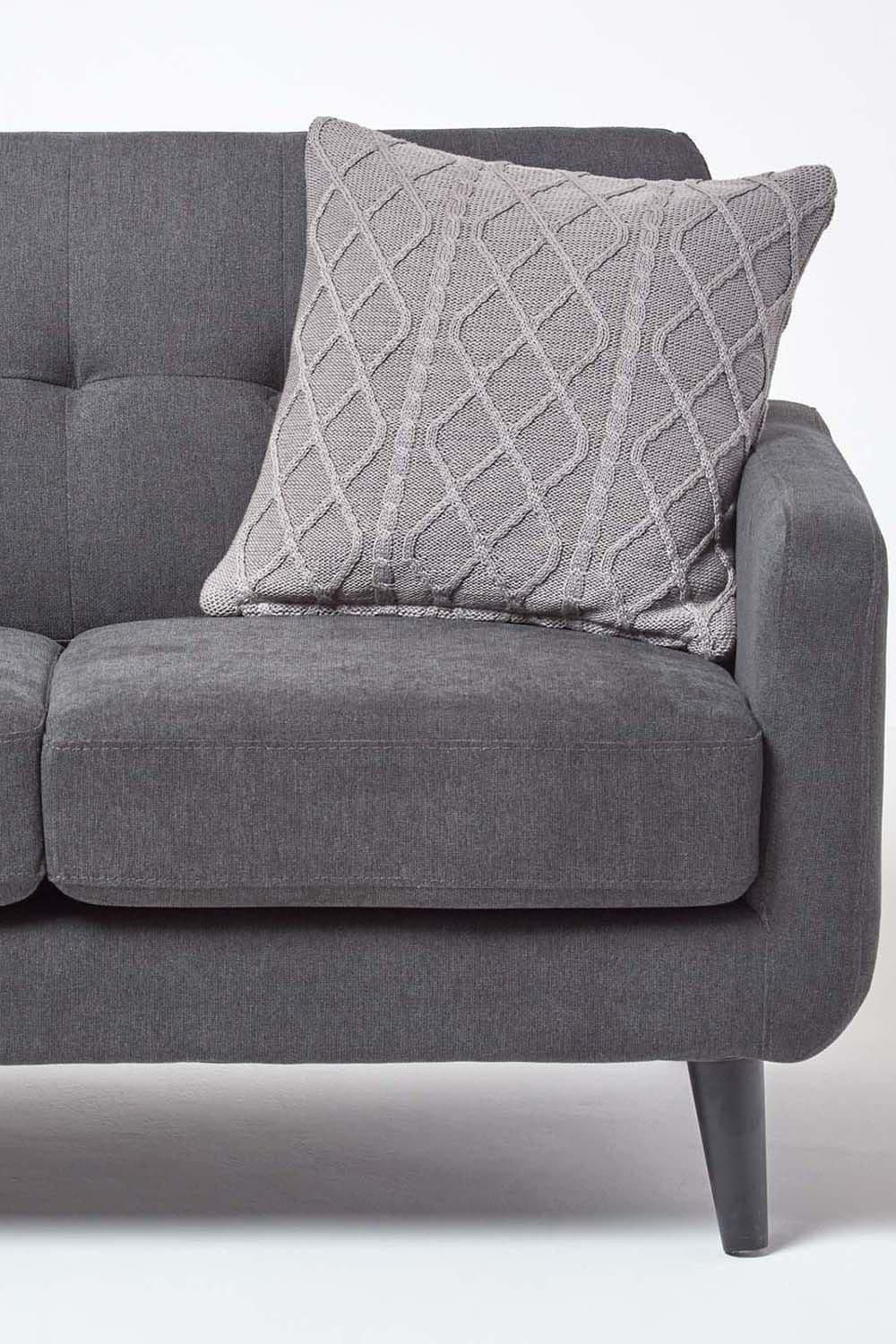 Homescapes Diamond Cable Knit Cushion Cover image 4