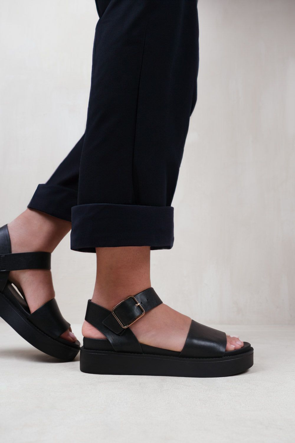 Where's That From 'Phoenix' Extra Wide Fit Classic Flat Sandals With Strap And Buckle Detail image 1