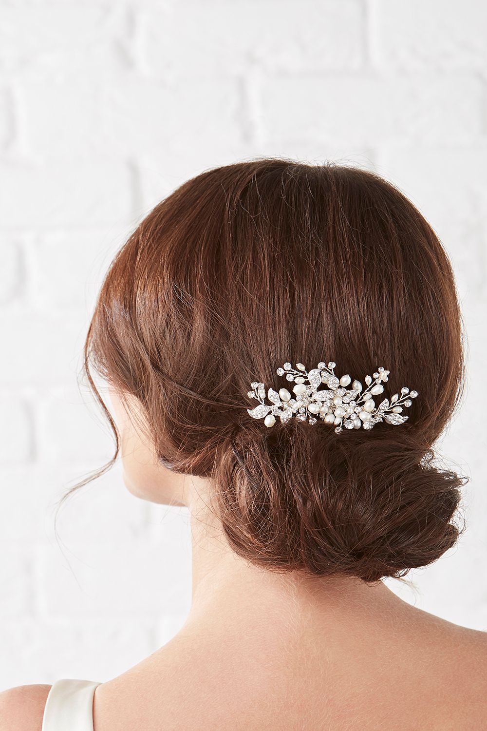 Jon Richard Pave Leaf And Freshwater Pearl Spray Comb image 3