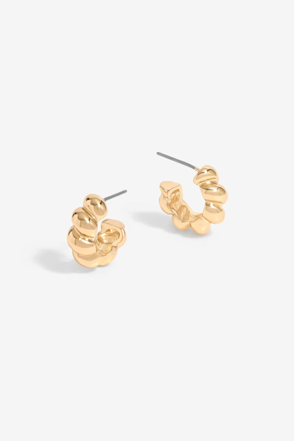 Inicio Gold Plated Twisted Polished Hoops - Gift Pouch image 1