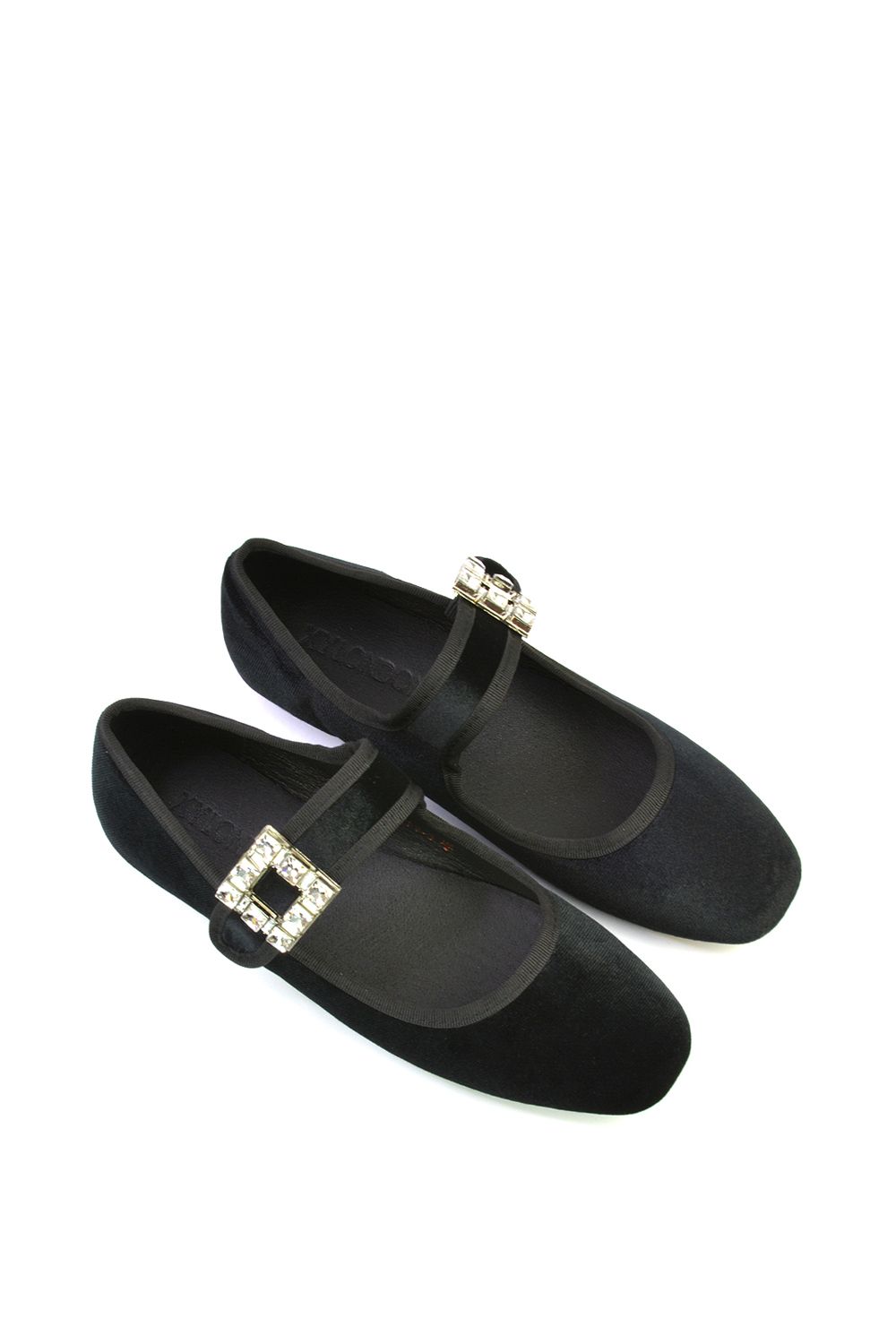 XY London 'Rhyse' Mary Jane Diamante Buckle Square Toe Pumps image 4