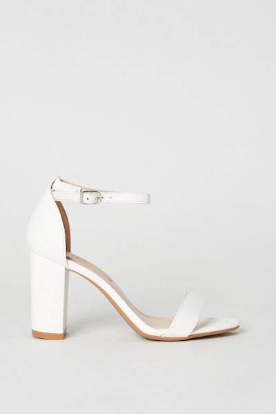 Dorothy Perkins Spark High Block Heel Sandals White
