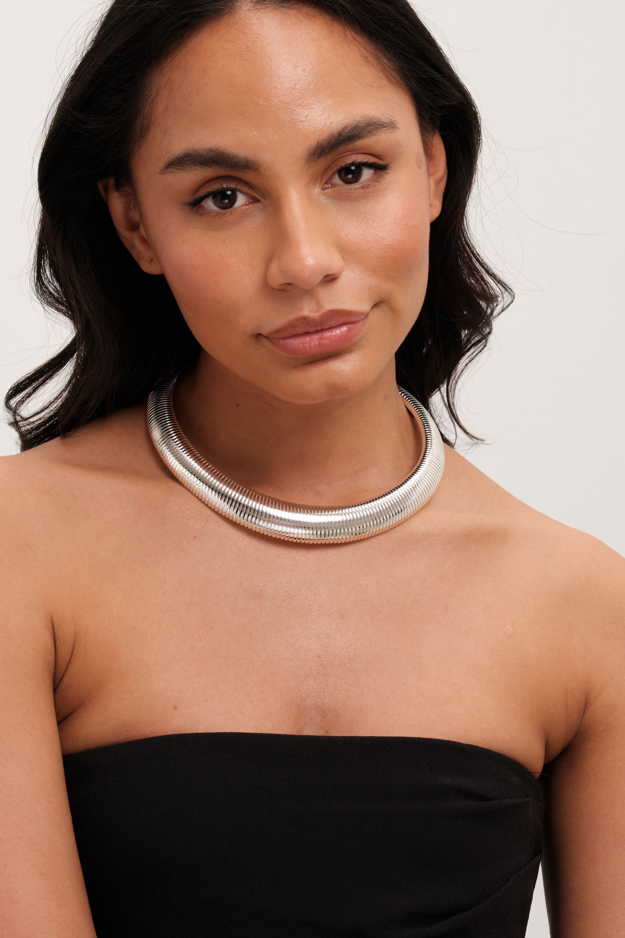 Jon Richard Silver Plated Statement Omega Necklace image 4